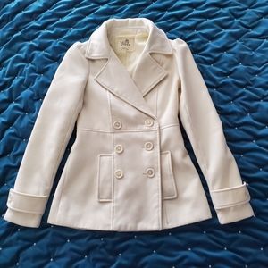 Ivory Black Poppy Peacoat (XS)